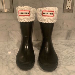 Hunter Kids’ Cable Knit Cuff Welly Boot Socks
